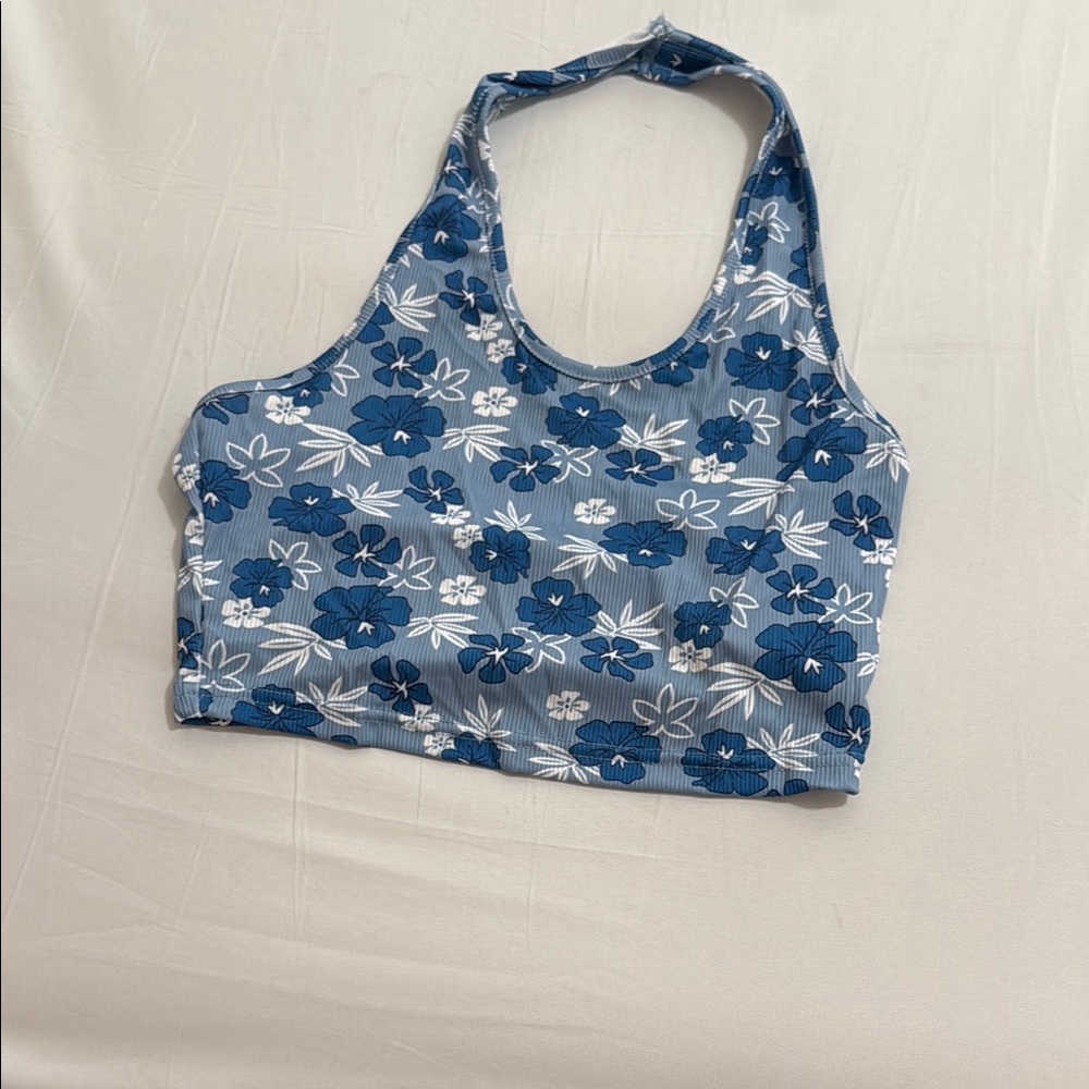 SHEIN Blue Floral Crop Top
